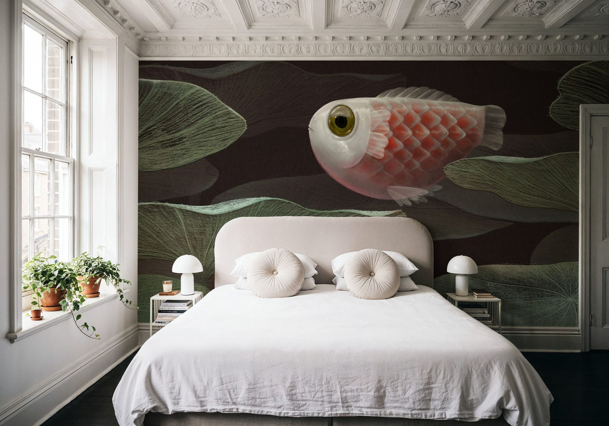 Dwellpaper Lily Pond Koi Mural Wallpaper image 3