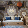 Otomi Dogs VI Dark Neutral Mural Wallpaper - room preview 03