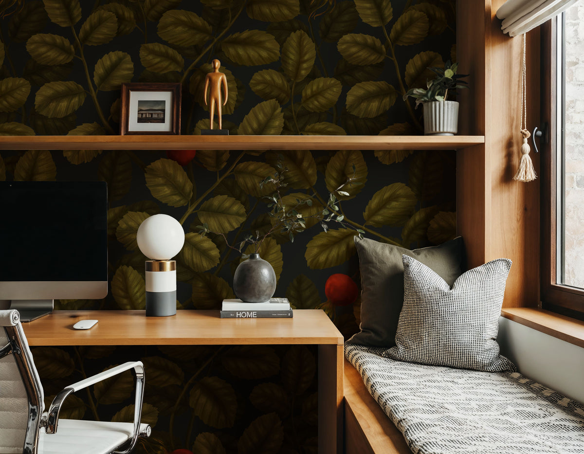 Rose Hips Mural Wallpaper - room preview 03