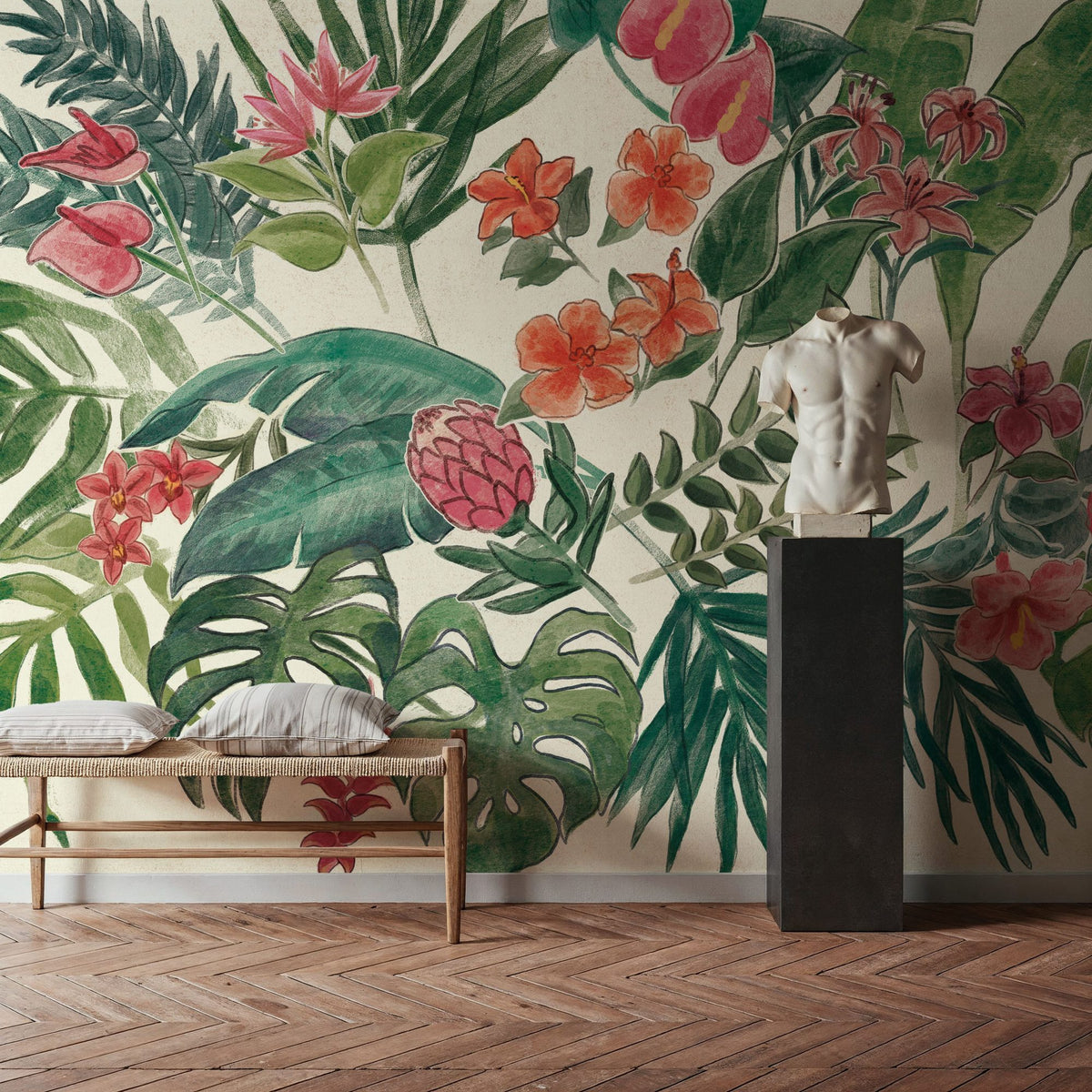 Jungle Vibes VI Leaves Mural Wallpaper - room preview 03