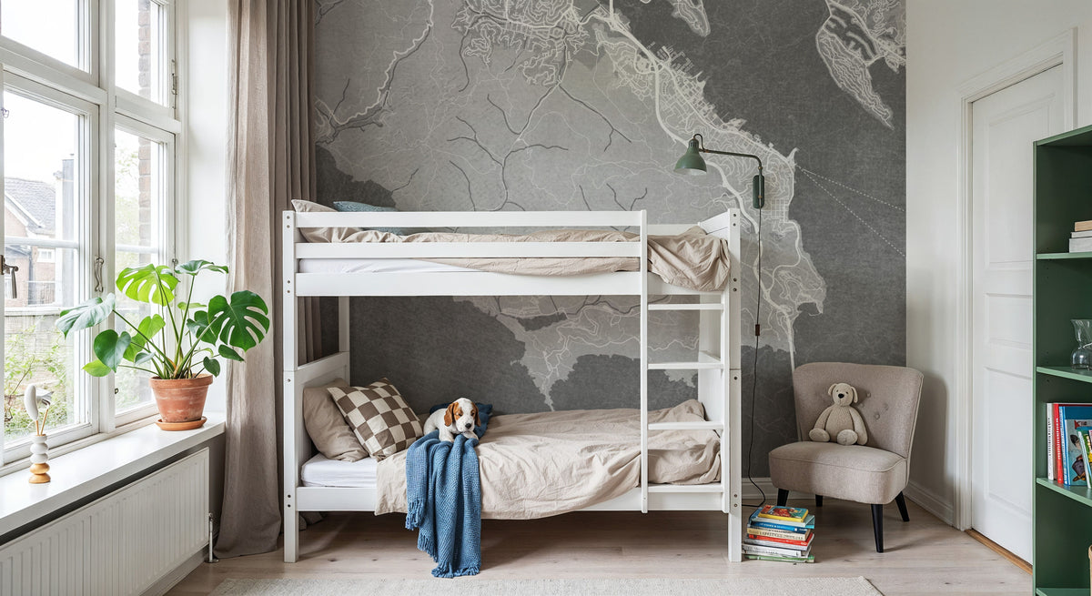 Golden Gate Recreation Area Grey Mural Wallpaper - room preview 03
