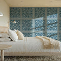 Mission Cement Tiles, Steel Blue Mural Wallpaper - room preview 03