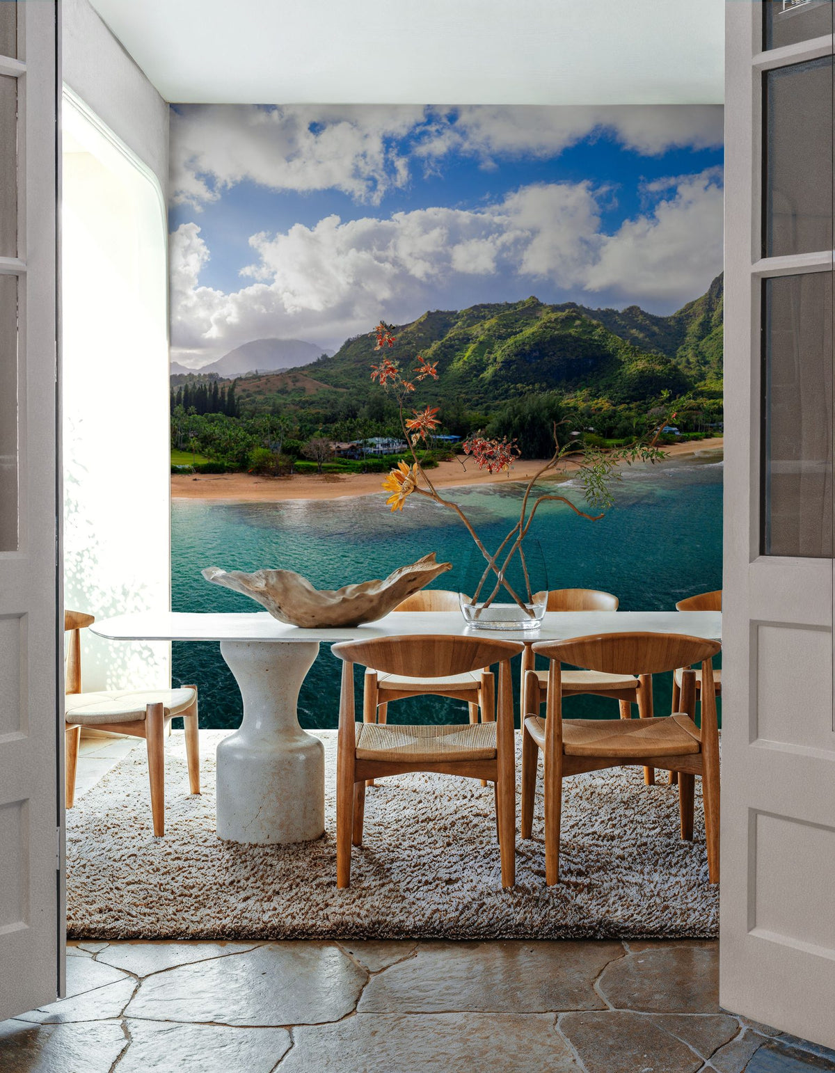 Na Pali Mountains Mural Wallpaper - room preview 03
