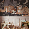 Pumpkins and Paws III Dark Mural Wallpaper - room preview 03