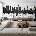Tallinn Estonia Skyline Black & White Mural Wallpaper - room preview 03