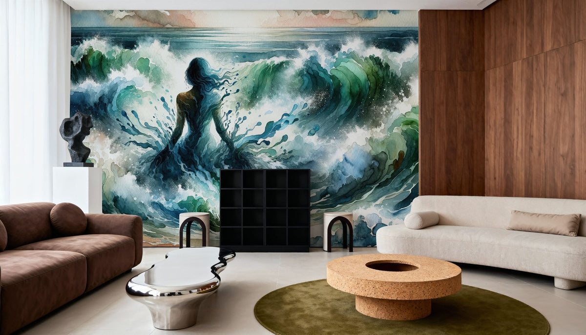 Ocean's Embrace Unfolding Mural Wallpaper - room preview 03