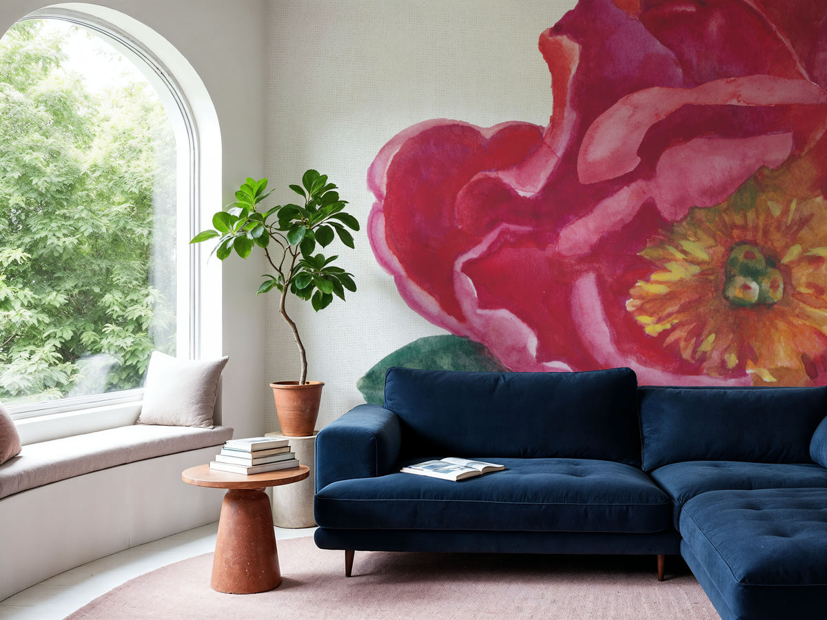 Floral Drama IX Mural Wallpaper - room preview 03