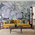 Focus on the Dahlia Green Mural Wallpaper - room preview 03