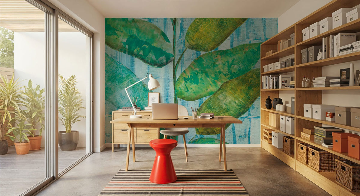 Lively Leaves Mural Wallpaper - room preview 03