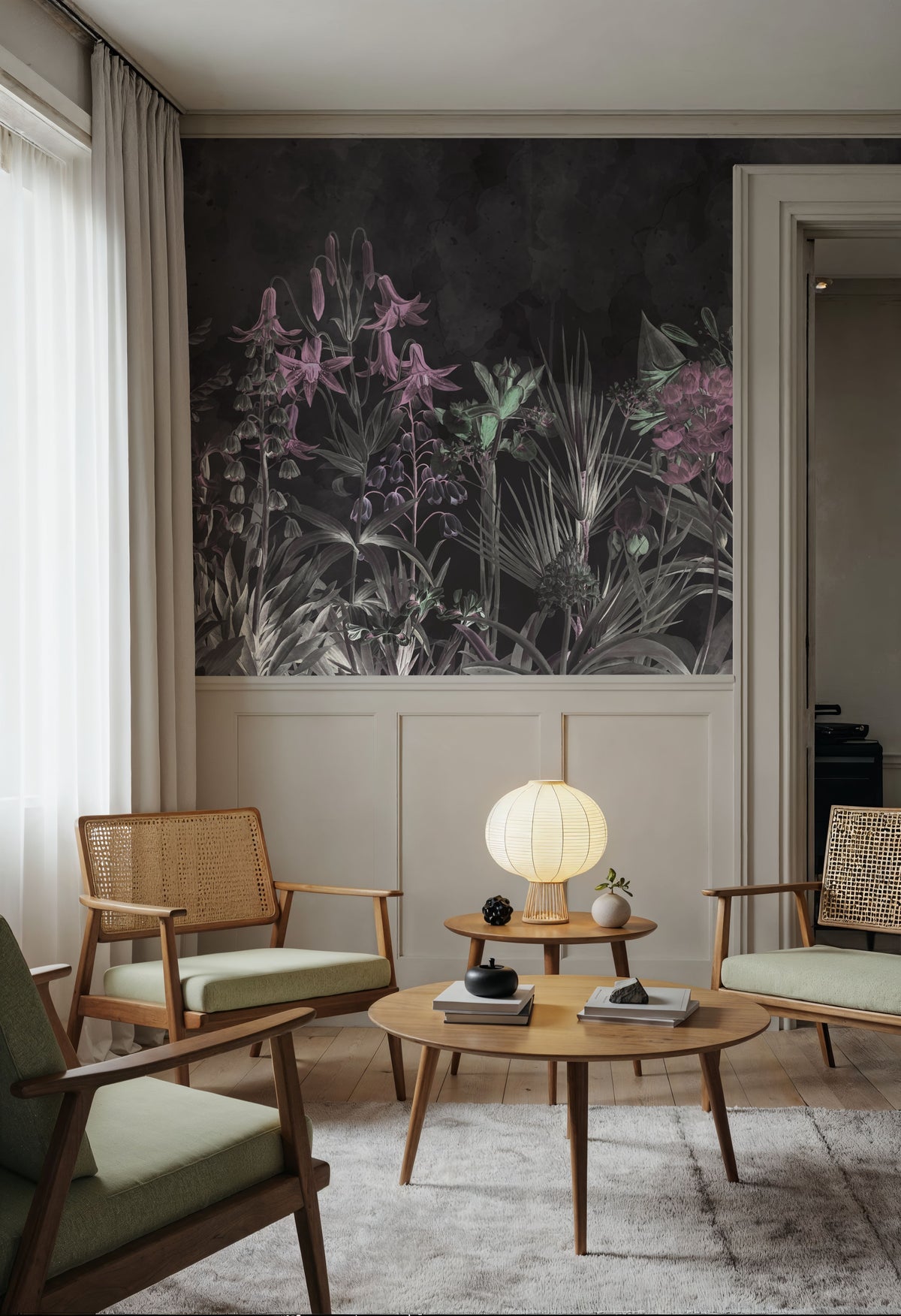 Field of Dreams Dark Green Mural Wallpaper - room preview 03