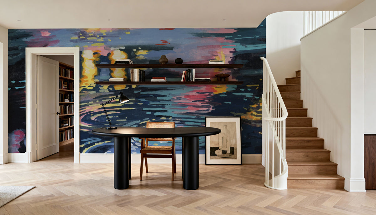 Rain Drops on City Road Mural Wallpaper - room preview 03