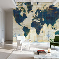 World Map Collage Mural Wallpaper - room preview 03