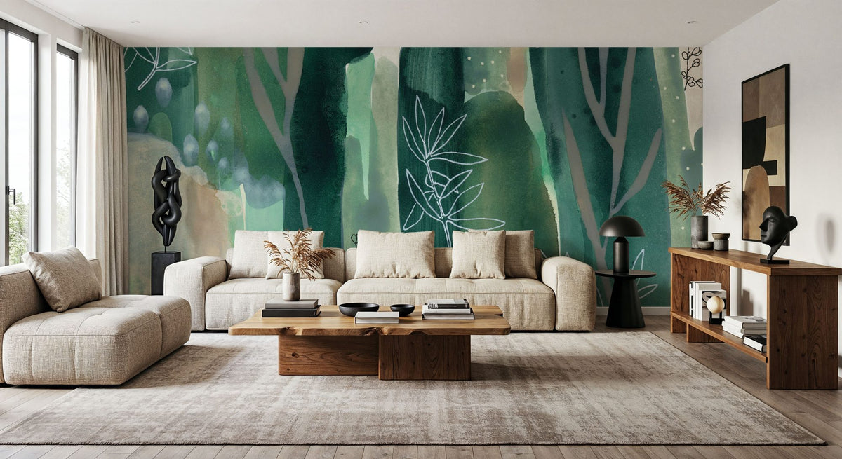 Hidden Foliage Mural Wallpaper - room preview 03