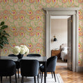 Harvest Paisley Swamp Green Mural Wallpaper - room preview 03