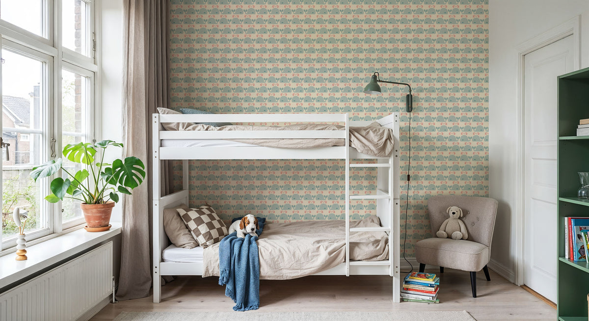 Wandering Whales, Pastel Mural Wallpaper - room preview 03