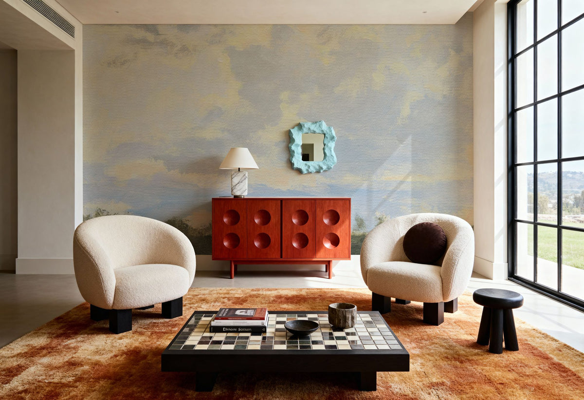 Morning Clouds Clearing Mural Wallpaper - room preview 03