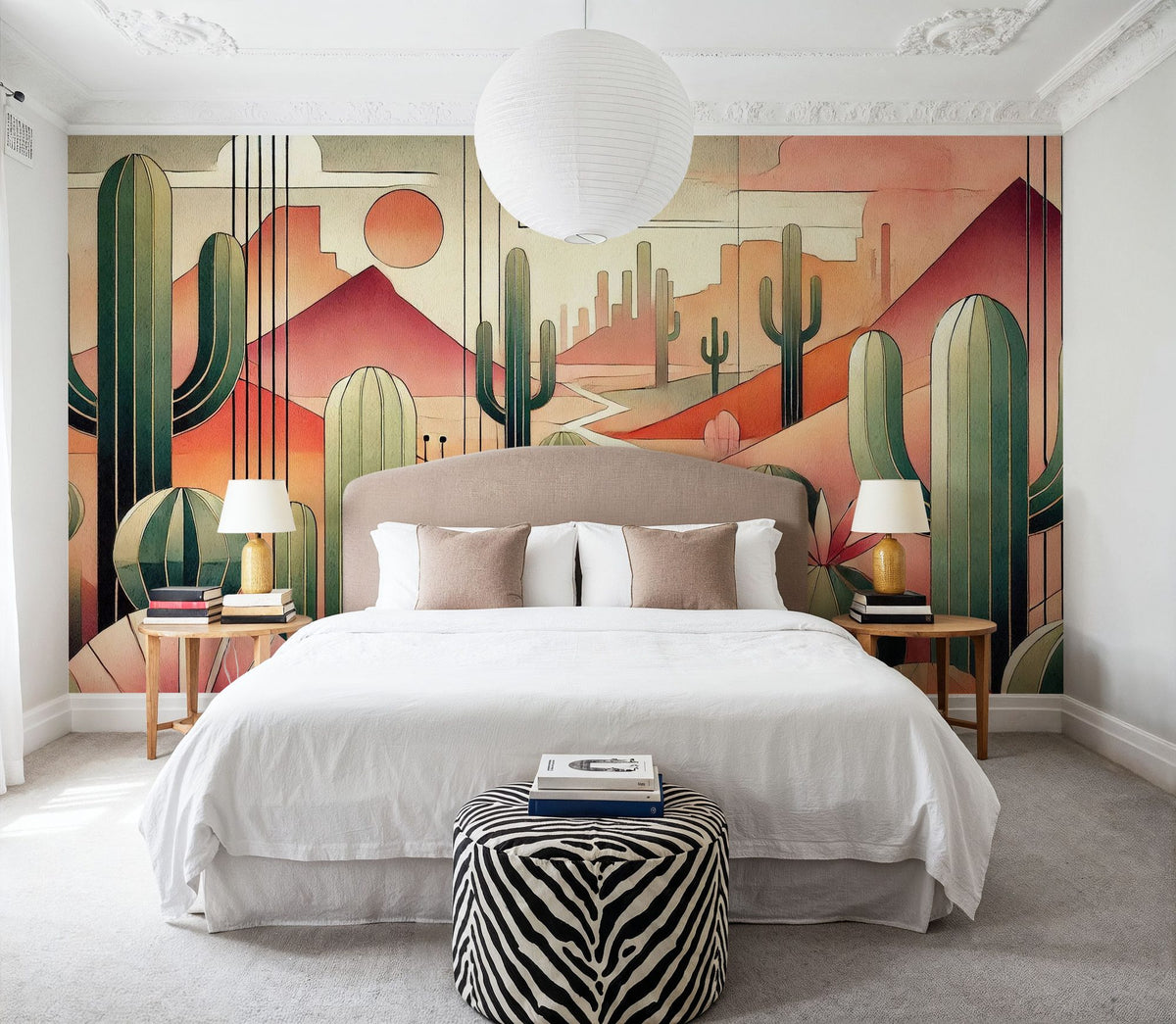 Cactus Sunset Vista Mural Wallpaper - room preview 03