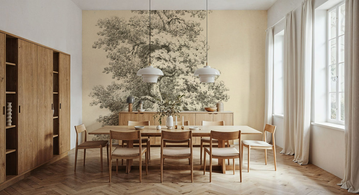 Tree Study II Dark Mural Wallpaper - room preview 03