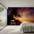 Tropical Twilight Silhouette Mural Wallpaper - room preview 03