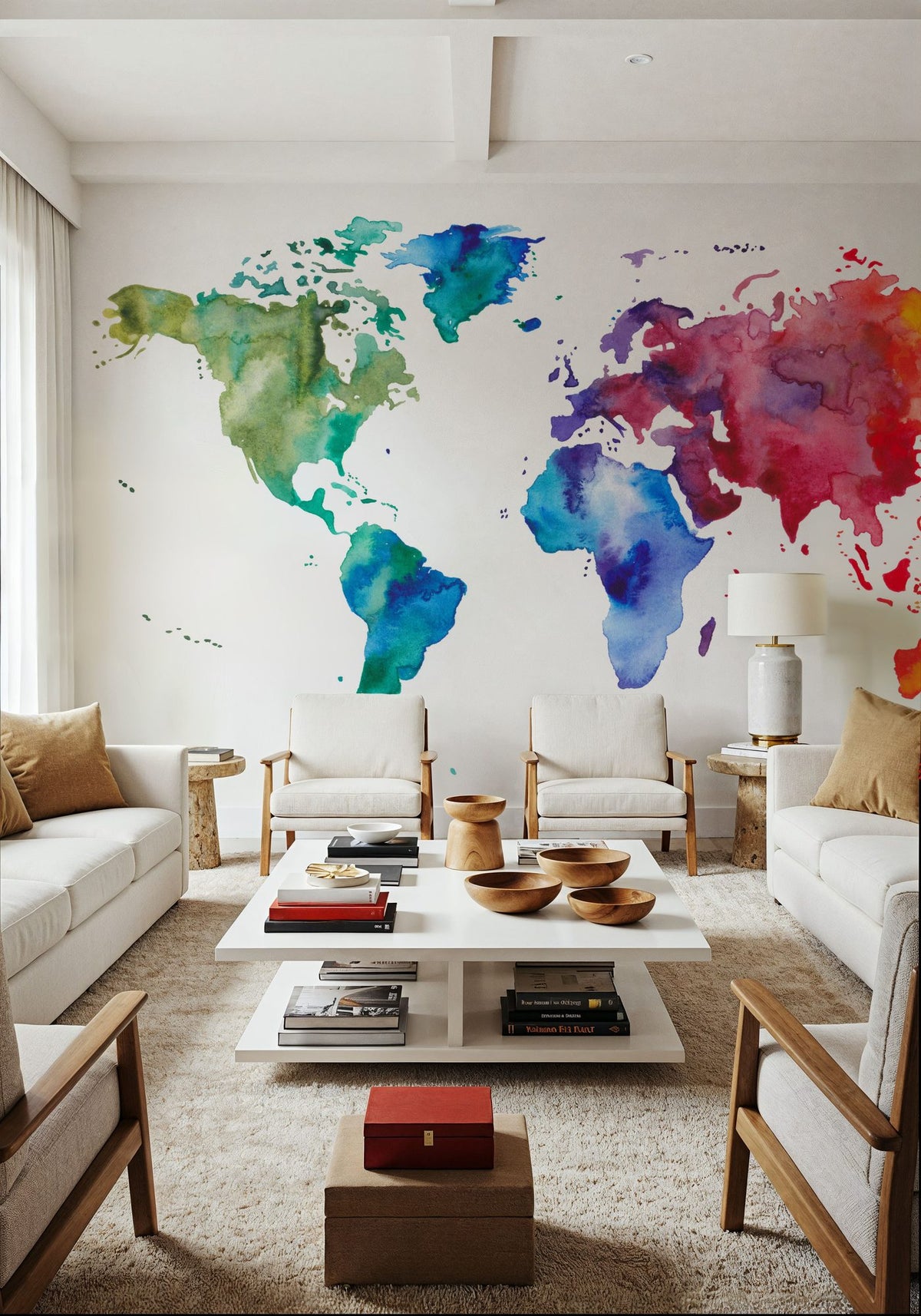 Rainbow Map Mural Wallpaper - room preview 03