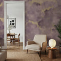Painted Dreamy Clouds, Lilac Mural Wallpaper - room preview 03