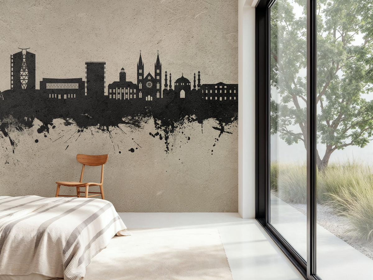 Paramaribo Suriname Skyline Concrete Mural Wallpaper - room preview 03