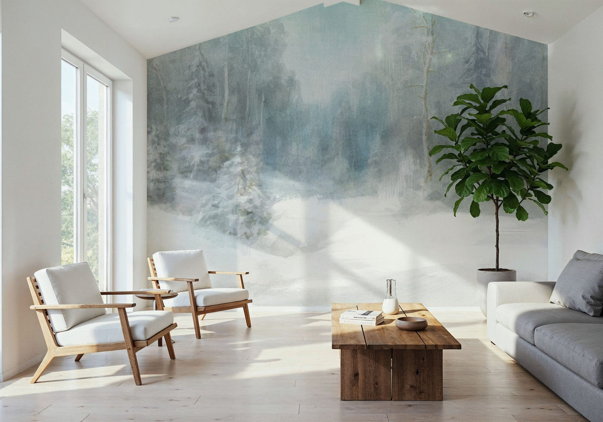 Peaceful Winter Mural Wallpaper - room preview 03
