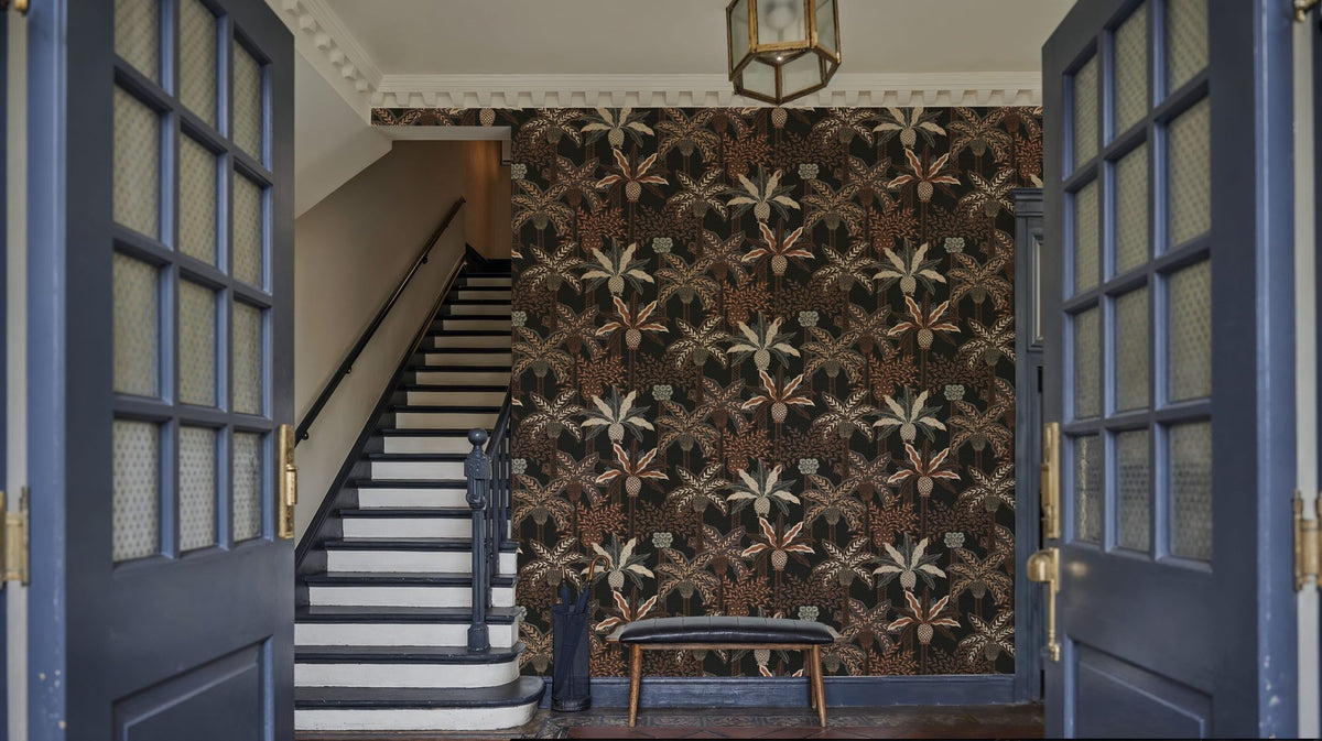 Palmera Luxe, Black Mural Wallpaper - room preview 03