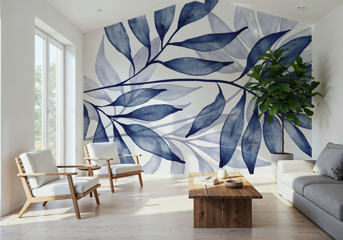 Soft Leaves I Mural Wallpaper - room preview 03