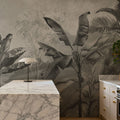 Tropical Banan Plant Sketch Mural Wallpaper - room preview 03