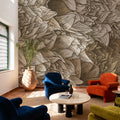 Chasing Dahlia Sepia Mural Wallpaper - room preview 03