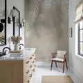 Palms Above, Sage Green Mural Wallpaper - room preview 03