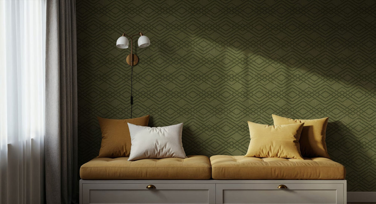 Woodland Waves Green Mural Wallpaper - room preview 03