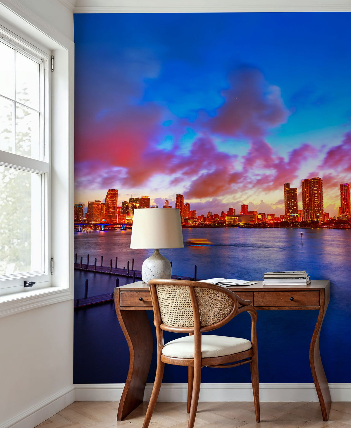 Miami Downtown Sunset Mural Wallpaper - room preview 03