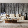 Winter Birch Stillness Mural Wallpaper - room preview 03