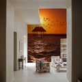 Sunset Harbor Pavilion Mural Wallpaper - room preview 03