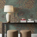 Painterly Tigers Mint Mural Wallpaper - room preview 03