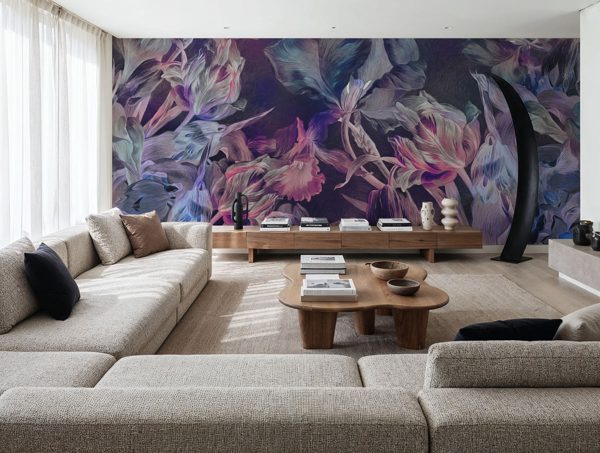 Tulips Feast, Purple Mural Wallpaper - room preview 03