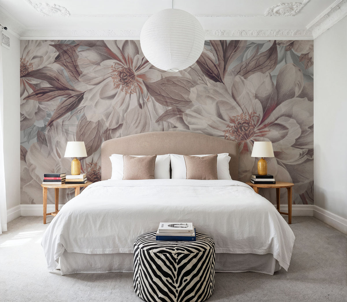 Peony Study - Pink Oyster Mural Wallpaper - room preview 03