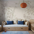 Whimsical Wildlife Gray Mural Wallpaper - room preview 03