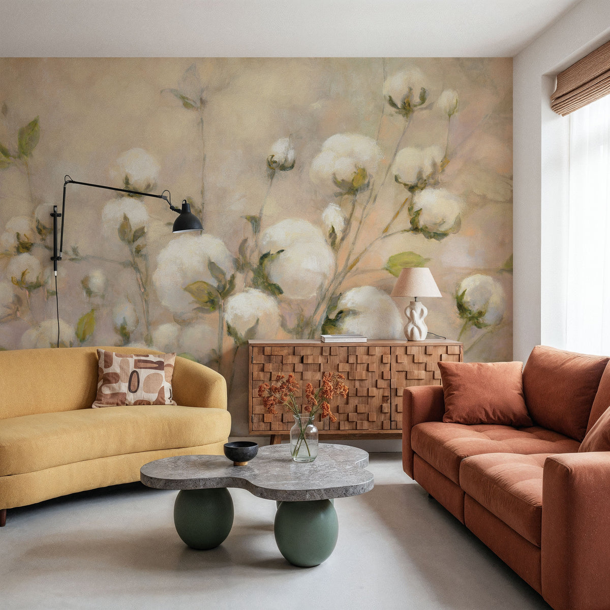 Cotton Field Mural Wallpaper - room preview 03