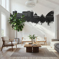 Milton Keynes England Skyline Black & White Mural Wallpaper - room preview 03