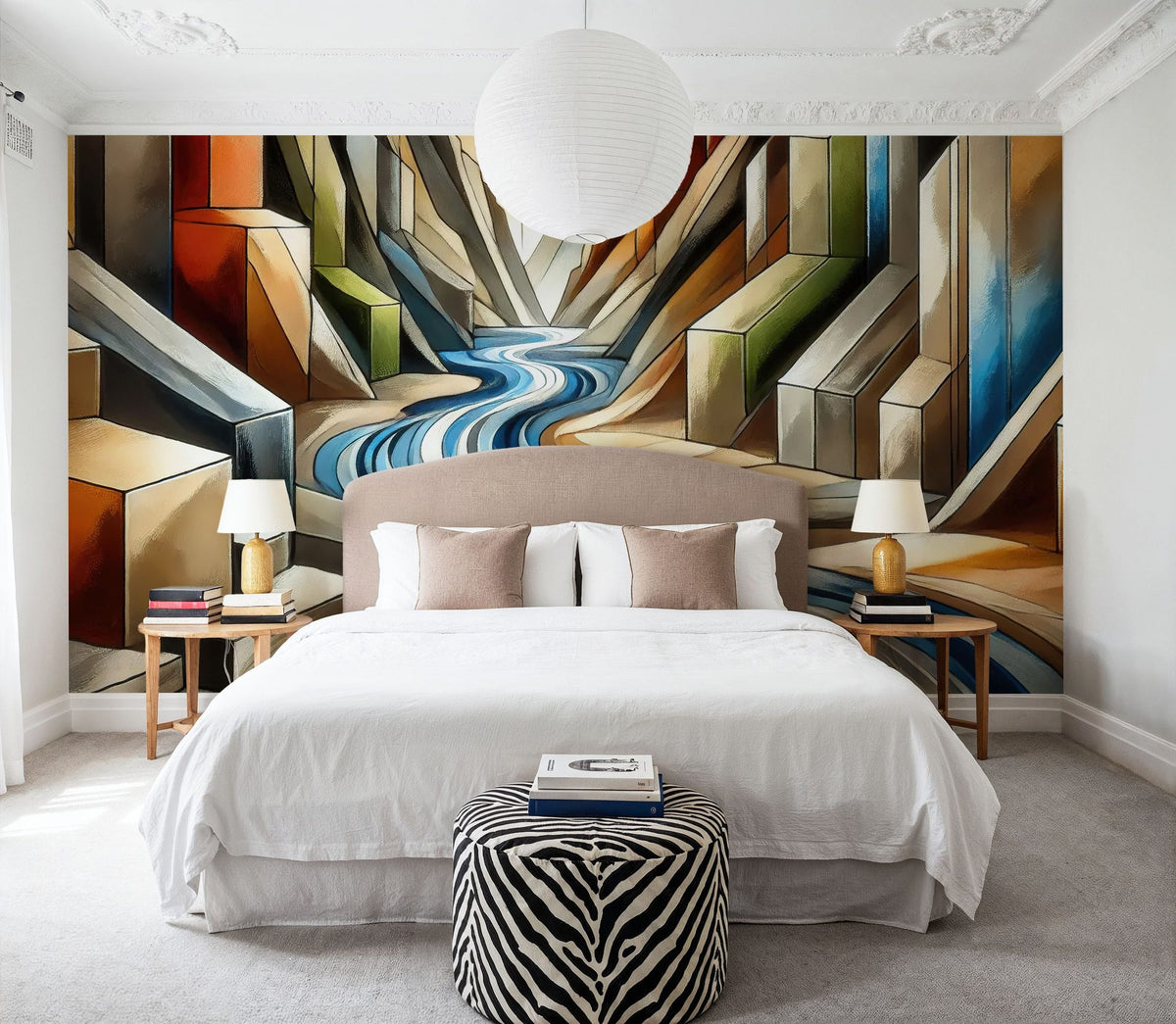 River Art Deco Mural Wallpaper - room preview 03