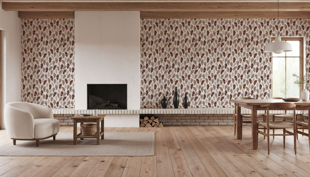Oak Leaves Mural Wallpaper - room preview 03