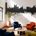 Marseille France Skyline Black & White Mural Wallpaper - room preview 03