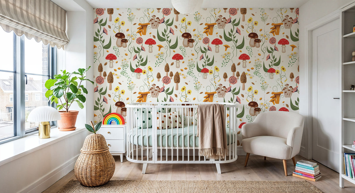 Mushroom Magic, Pearl Mural Wallpaper - room preview 03