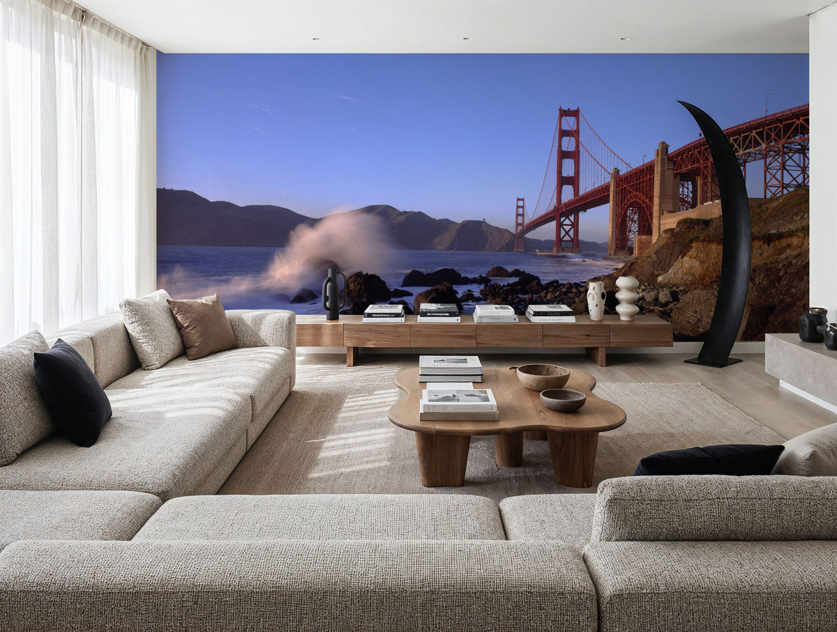Golden Gate Foggy Morning Mural Wallpaper - room preview 03