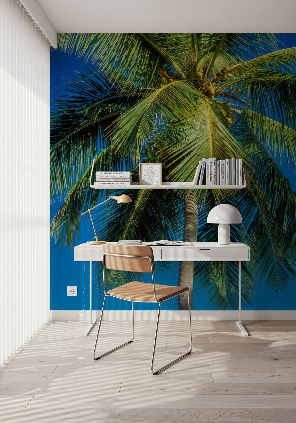 Azure Palms Vertical Mural Wallpaper - room preview 03