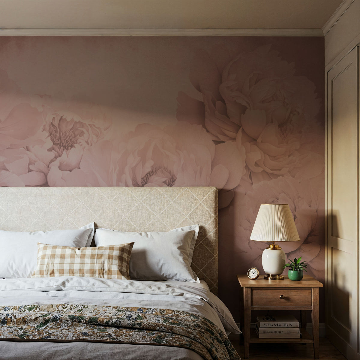 Transcendent Peony, China Rose Mural Wallpaper - room preview 03
