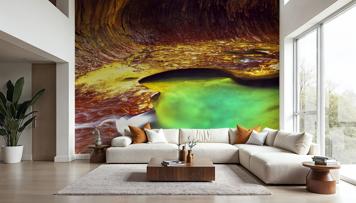 Emerald Canyon Oasis Mural Wallpaper - room preview 03